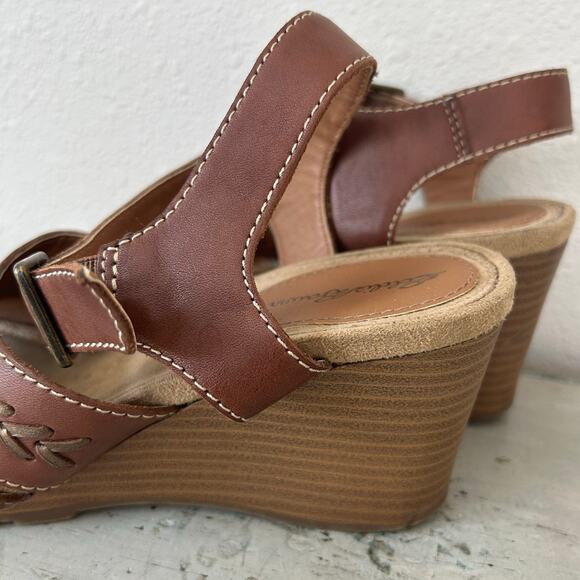 Eddie Bauer Espadrille wrap wedge faux suede sandals summer minimalist boho 7 - Picture 4 of 14
